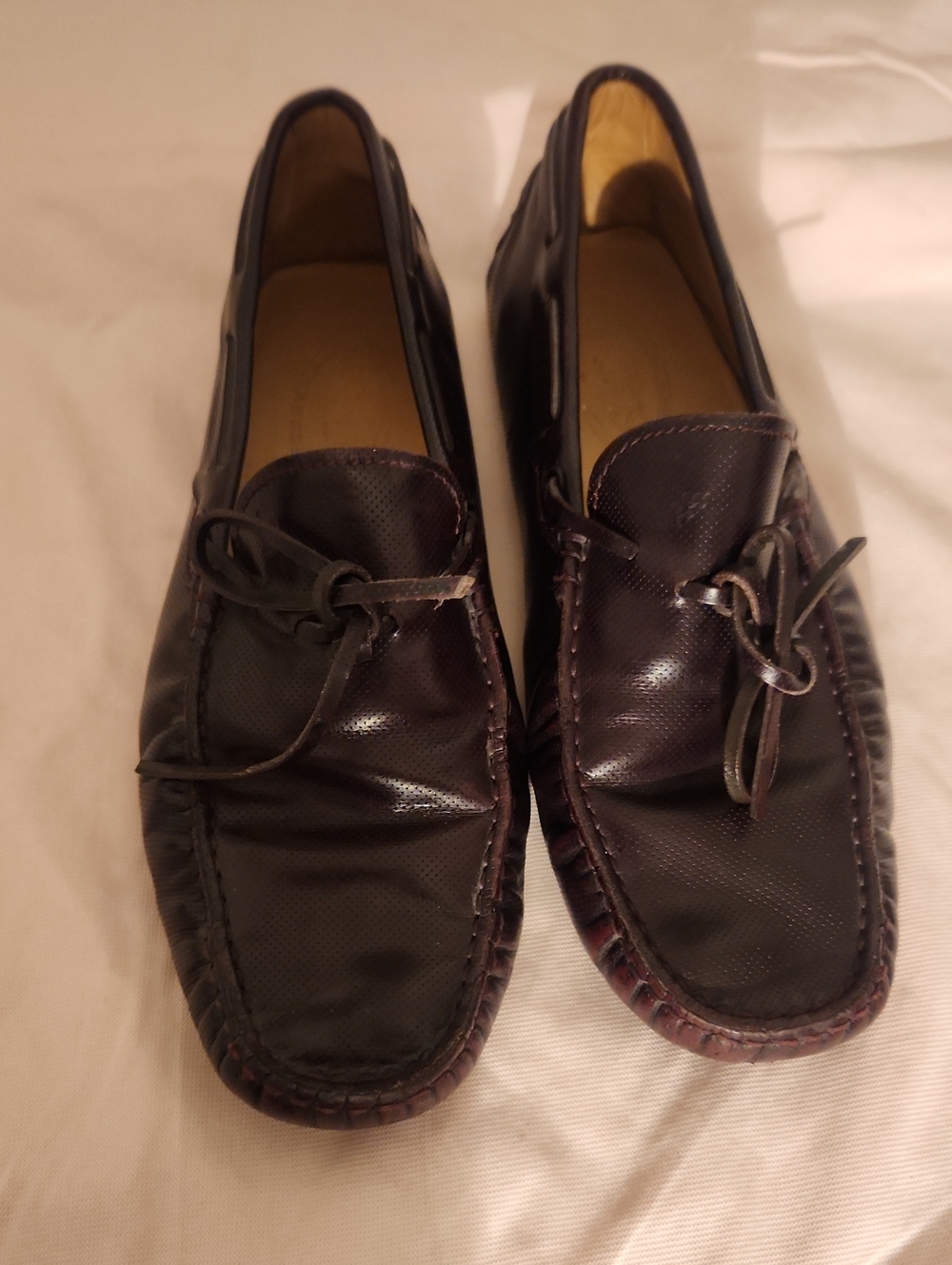 Tod's Burgundy Leather Driving Loafers